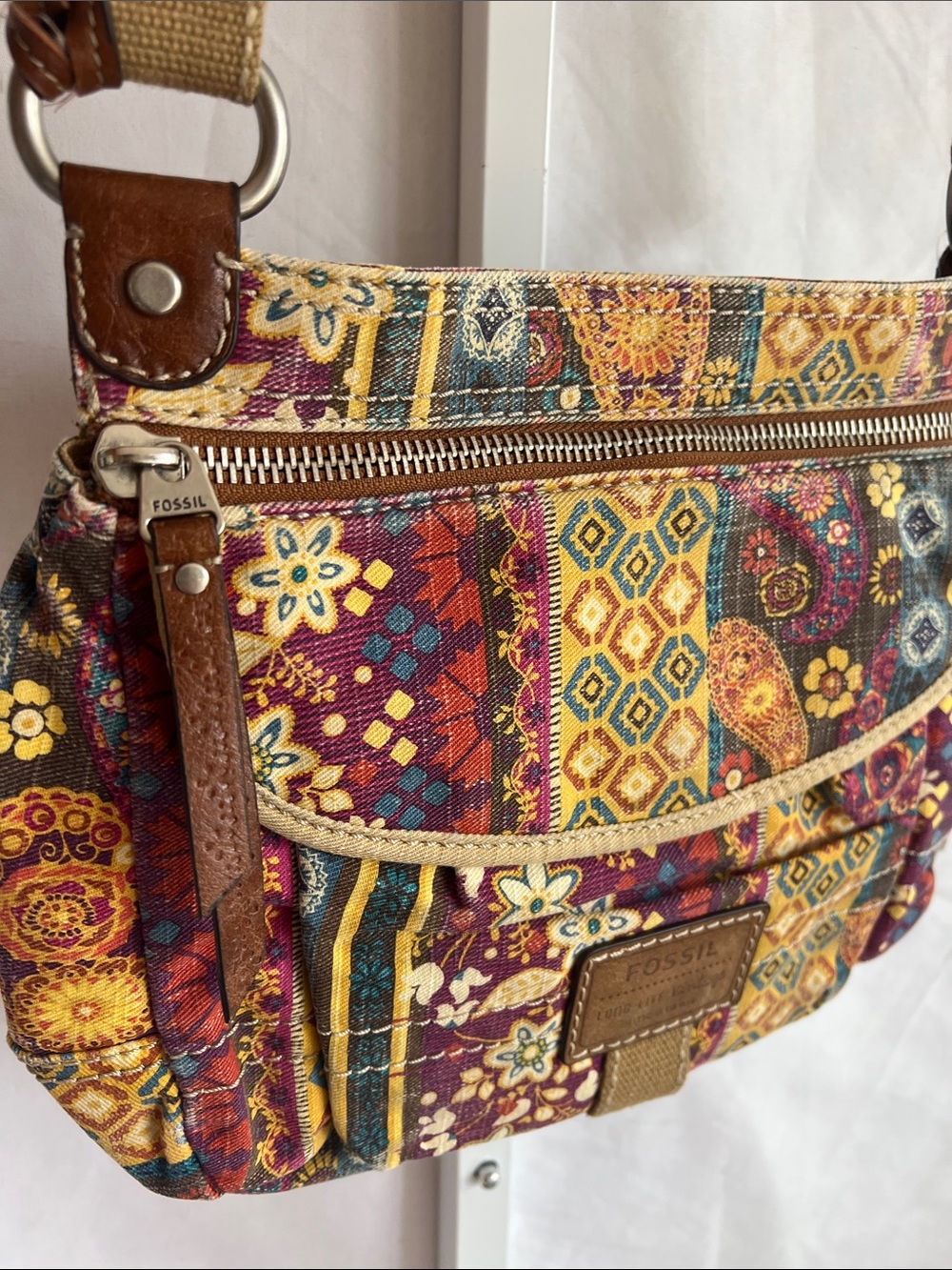 Fossil Multicolor Quilted Patchwork Crossbody Bag - Picture 6 of 16